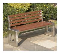 LIHDNGXM Banco de Patio Exterior de Acero Inoxidable, Silla de Porche con Respaldo, Banco metálico para Patio, Parque, Uso Comercial para Exteriores, Parque, Picnic, jardín(B,100x40x45cm)
