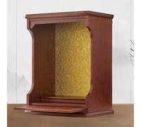 LIHDNGXM Estante Budista, gabinete de Madera para el hogar, nicho de ofrendas budistas, Estatua de Guan Gong y Guanyin para exhibir Incienso y tributos(Red,29x26.5x42.5cm)