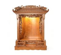 LIHDNGXM Estante De Altar Montado En La Pared/Escritorio De Madera Maciza, Santuario Budista, Altar De Buda, Nicho De Ofrenda Budista Guanyin para Pooja Y Tributos De Incienso(No Door,60cm)