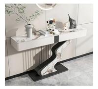 LIHDNGXM Mesa Consola Estrecha De Media Luna con Cajones, Mesa Lateral De Sofá Larga Detrás del Sofá, Mueble De Porche Y Pasillo para Entrada(Black C,120x35x92cm)