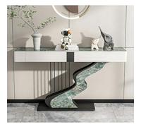 LIHDNGXM Mesa Consola Estrecha De Media Luna con Cajones, Mesa Lateral De Sofá Larga Detrás del Sofá, Mueble De Porche Y Pasillo para Entrada(Black D,100x35x92cm)