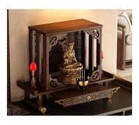LIHDNGXM Mesa de Altar Moderna de bambú montada en la Pared, Santuario Personal de meditación, Mini Altar Budista, Estante de exhibición de Estatua Feng Shui China(Tabletop,Small)