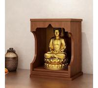 LIHDNGXM Mesa de Altar Personal, pequeño Altar Budista de meditación, gabinete de exhibición Antigua para el Dios de la Riqueza y Guanyin(Pear Wood,35x30x48cm)
