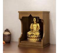 LIHDNGXM Mesa de Altar Personal, pequeño Altar Budista de meditación, gabinete de exhibición Antigua para el Dios de la Riqueza y Guanyin(Sandalwood,35x30x48cm)