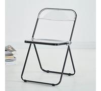 LIHDNGXM Silla acrílica Transparente Plegable y apilable, Silla Moderna Transparente y portátil, Plegable para Eventos y Comidas, sillas Plegables para Fiestas Interiores(Black Frame)