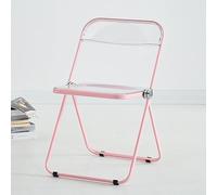 LIHDNGXM Silla acrílica Transparente Plegable y apilable, Silla Moderna Transparente y portátil, Plegable para Eventos y Comidas, sillas Plegables para Fiestas Interiores(Pink Frame)