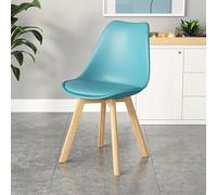 LIHDNGXM Silla de Comedor de plástico Grueso con Respaldo acrílico - Silla Transparente Simple y Minimalista para el hogar, Sala de Estar, Cocina(Solid Blue)