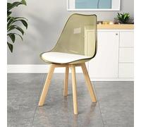 LIHDNGXM Silla de Comedor de plástico Grueso con Respaldo acrílico - Silla Transparente Simple y Minimalista para el hogar, Sala de Estar, Cocina(Clear Amber)