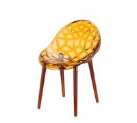 LIHDNGXM Silla de Comedor Moderna de plástico con Respaldo acrílico Transparente - Silla Transparente para Sala de Estar, Cocina y Comedor(Brown)