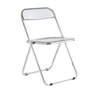 LIHDNGXM Silla de Comedor Plegable acrílica Transparente 1 Pack Silla apilable de acrílico cristalino y Transparente, Plegable y apilable para Dormitorio, Sala de Estar, Comedor(A)