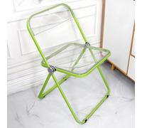 LIHDNGXM Silla Moderna Plegable para Comedor Transparente, Silla Plegable de acrílico Claro con herrajes, Estructura metálica portátil Plegable para el hogar, Oficina(Green Frame)