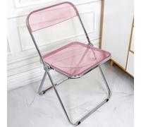 LIHDNGXM Silla Moderna Plegable para Comedor Transparente, Silla Plegable de acrílico Claro con herrajes, Estructura metálica portátil Plegable para el hogar, Oficina(Pink)