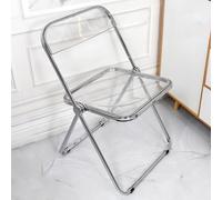 LIHDNGXM Silla Moderna Plegable para Comedor Transparente, Silla Plegable de acrílico Claro con herrajes, Estructura metálica portátil Plegable para el hogar, Oficina(Transparent)