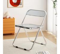 LIHDNGXM Silla Plegable de acrílico, Silla de Comedor de acrílico Transparente, Panel de plástico y Estructura metálica cromada, Asiento de plástico PC(Gray)