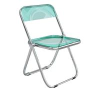 LIHDNGXM Silla Plegable de acrílico, Silla Moderna Transparente para Comedor de acrílico Claro para Sala de Estar(Green)
