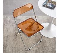 LIHDNGXM Silla Plegable de acrílico Transparente 1 Pack Silla Plegable Clara de acrílico con Material, para Comedor para Interiores y Exteriores, Suministros(Brown)
