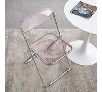 LIHDNGXM Silla Plegable de acrílico Transparente 1 Pack Silla Plegable Clara de acrílico con Material, para Comedor para Interiores y Exteriores, Suministros(Light Pink)