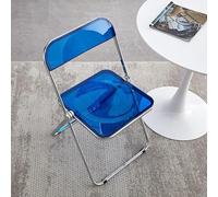 LIHDNGXM Silla Plegable de acrílico Transparente 1 Pack Silla Plegable Clara de acrílico con Material, para Comedor para Interiores y Exteriores, Suministros(Rhine Blue)