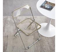 LIHDNGXM Silla Plegable de acrílico Transparente 1 Pack Silla Plegable Clara de acrílico con Material, para Comedor para Interiores y Exteriores, Suministros(Amber)