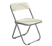 LIHDNGXM Sillas Plegables de acrílico, Panel de plástico y Estructura metálica cromada, Silla Plegable de acrílico Transparente, sin reposabrazos, apilable para Oficina(Off White)