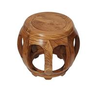 LIHDNGXM Taburete Chino Tipo Tambor de Madera Maciza, Mesa Auxiliar Redonda de Estilo Oriental Tradicional, Asiento Decorativo para Sala de Estar o Dormitorio(I,35cm)