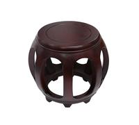 LIHDNGXM Taburete Chino Tipo Tambor de Madera Maciza, Mesa Auxiliar Redonda de Estilo Oriental Tradicional, Asiento Decorativo para Sala de Estar o Dormitorio(F,35cm)