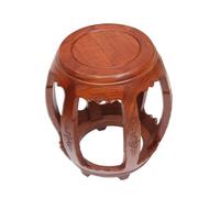 LIHDNGXM Taburete Chino Tipo Tambor de Madera Maciza, Mesa Auxiliar Redonda de Estilo Oriental Tradicional, Asiento Decorativo para Sala de Estar o Dormitorio(E,45cm)