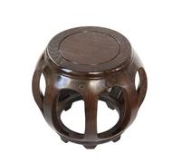 LIHDNGXM Taburete Chino Tipo Tambor de Madera Maciza, Mesa Auxiliar Redonda de Estilo Oriental Tradicional, Asiento Decorativo para Sala de Estar o Dormitorio(H,35cm)