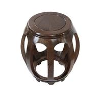 LIHDNGXM Taburete Chino Tipo Tambor de Madera Maciza, Mesa Auxiliar Redonda de Estilo Oriental Tradicional, Asiento Decorativo para Sala de Estar o Dormitorio(H,45cm)