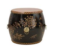LIHDNGXM Taburete Clásico Chino de Madera, Taburete Redondo Tipo Tambor de Madera Maciza Hecho a Mano, Asiento Decorativo Tradicional para Sala de Estar(28)