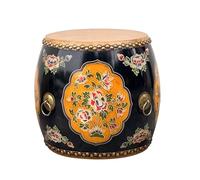 LIHDNGXM Taburete Clásico Chino de Madera, Taburete Redondo Tipo Tambor de Madera Maciza Hecho a Mano, Asiento Decorativo Tradicional para Sala de Estar(2)
