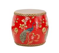 LIHDNGXM Taburete Clásico Chino de Madera, Taburete Redondo Tipo Tambor de Madera Maciza Hecho a Mano, Asiento Decorativo Tradicional para Sala de Estar(22)