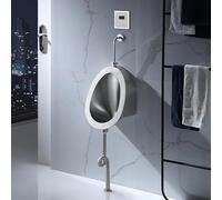 LIHDNGXM Urinario De Pared De Acero Inoxidable 304, para Uso Comercial, con Descarga Inteligente, para Hombres Adultos. para Garaje, KTV, Prisión, Bar, Hotel, Tienda(C,Floordrain)