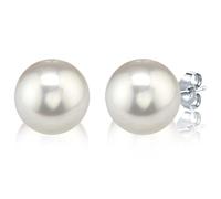 LIHELEI Pendientes de Perlas de Plata de Ley 925 para Mujer - 12 mm Perlas Blancas de Agua Dulce - Regalo para Mujeres