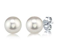 LIHELEI Pendientes de Perlas para Mujer, Pendientes de Perlas de Plata de Ley 925 con Perlas de 6 mm, Pendientes de Perlas Blancas de Agua Dulce, Regalo para Mujeres-Perla Blanca