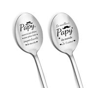 LIHIQIYA Cadeau pour Papy Anniversaire, 2er Cuillère à Café avec Gravées