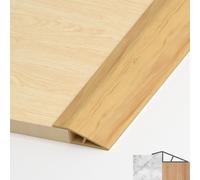 LIHIQIYA Perfil de Transición Autoadhesivo PVC Perfil, Transición Suelo Desnivel Autoadhesivo para Diferencia Tapajuntas Suelo Perfil de Unión para Suelos (Grano de Madera, 10mm a 15mm, 1M)