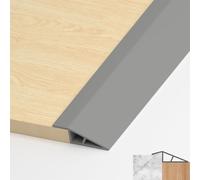 LIHIQIYA Perfil de Transición Autoadhesivo PVC Perfil, Transición Suelo Desnivel Autoadhesivo para Diferencia Tapajuntas Suelo Perfil de Unión para Suelos (Gris, 10mm a 15mm, 2M)