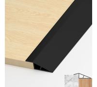 LIHIQIYA Perfil de Transición Autoadhesivo PVC Perfil, Transición Suelo Desnivel Autoadhesivo para Diferencia Tapajuntas Suelo Perfil de Unión para Suelos (Negro, 10mm a 15mm, 1M)