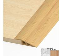 LIHIQIYA Perfil de Transición Autoadhesivo PVC Perfil, Transición Suelo Desnivel Autoadhesivo para Diferencia Tapajuntas Suelo Perfil de Unión para Suelos (Grano de Madera, 5mm a 10mm, 2M)