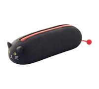LIHITLAB PuniLabo Zipper Pen Case/Pouch Horizontal 2.5"""" x 7.9"""" Black Cat (A7781-3) Pen: 2.5""""x 7.9""""x 2.4""""