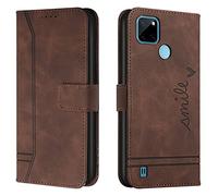 Lihondar Funda para OPPO Realme C21Y/C25Y, Premium PU Cuero Billetera Tapa Flip Protectora Carcasa Libro Case Magnético con Tapa y Ranura para Tarjetas Piel Cartera para OPPO Realme C21Y/C25Y (Braun)