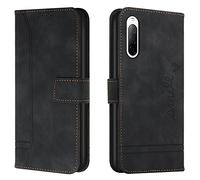 Lihondar Funda para Sony Xperia L4, Premium PU Cuero Billetera Tapa Flip Protectora Carcasa Libro Case Magnético con Tapa y Ranura para Tarjetas Piel Cartera para Sony Xperia L4 (Negro)