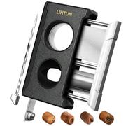 LIHTUN Cortador de cigarros guillotina 4 en 1, cortador en V de corte recto de un solo toque con punzón de cigarros, potenciador de extracción de puros, cortaúñas de doble hoja de acero inoxidable,