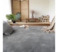 LIHUANE Alfombra de Pelo 270 x 390 cm Antideslizante y Suave Suave para Salón a Pelo Corto Antideslizante Fácil de Limpiar para Sala, Dormitorio, Cocina y Habitación Infantil, Gris