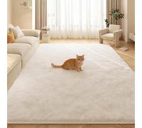 LIHUANE Alfombra Moderna 175 x 290 cm Lavable hasta 30 Grados Suave para Salón a Pelo Corto Súper Suave, Aspecto de Piel para Salón, Dormitorio, Adulto, Niño, Alfombra de Noche, Blanquecino