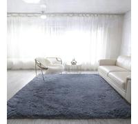 LIHUANE Alfombra Moderna y Mullida 110 x 350 cm Minimalista, Natural Alfombras Grandes Alfombra Pelo Largo Lavable hasta 30 Grados para Salón Habitación de Los Niños Dormitorio, Gris Oscuro