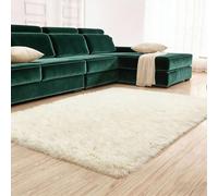 LIHUANE Alfombra Moderna y Mullida 120 x 300 cm Minimalista, Natural Alfombras Grandes Alfombra Pelo Largo Lavable hasta 30 Grados para Salón Habitación de Los Niños Dormitorio, Blanquecino