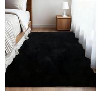 LIHUANE Alfombra Moderna y Mullida 170 x 290 cm Parte Inferior Antideslizante Alfombra Shaggy Tie-Dye Alfombras Fácil Cuidado para Dormitorio, Comedor, Pasillo, Interiores, Negro