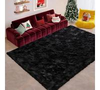 LIHUANE Alfombra Moderna y Mullida 80 x 390 cm Minimalista, Natural Alfombras Grandes Alfombra Pelo Largo Lavable hasta 30 Grados para Salón Habitación de Los Niños Dormitorio, Negro